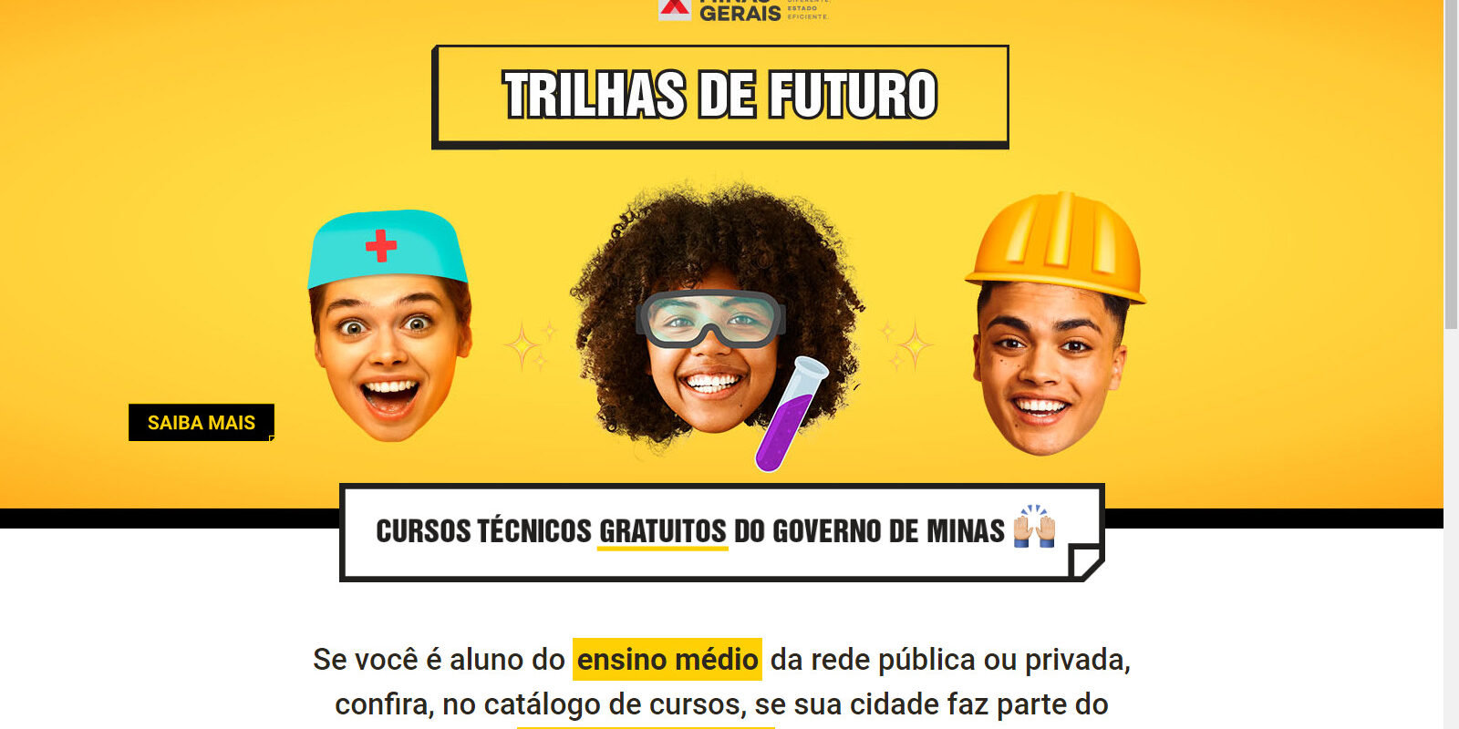 PROJETO TRILHAS DE FUTURO REABRE INSCRIÇÕES PARA VAGAS REMANESCENTES