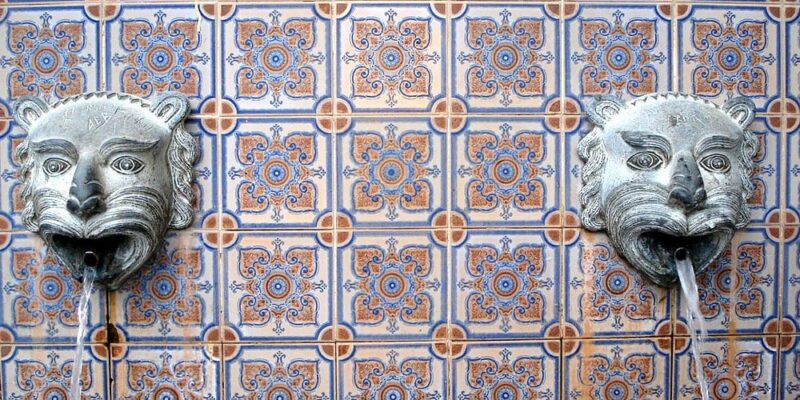 Imagem de uma das fontes do Balneário